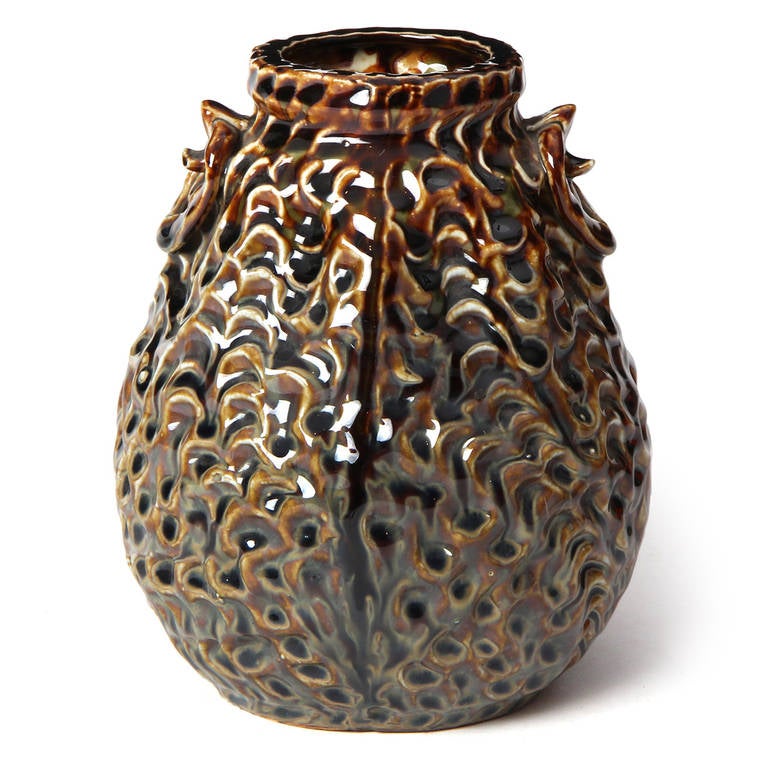 Textured Ceramic Vase For Sale at 1stDibs
