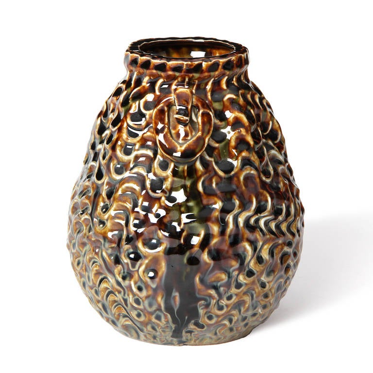 Textured Ceramic Vase For Sale at 1stDibs