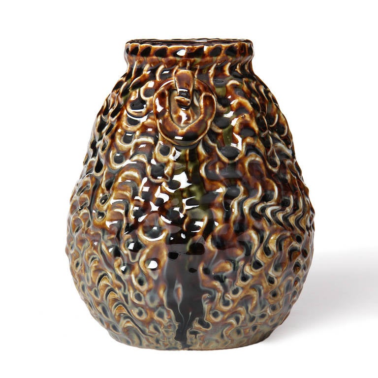 Textured Ceramic Vase For Sale at 1stDibs