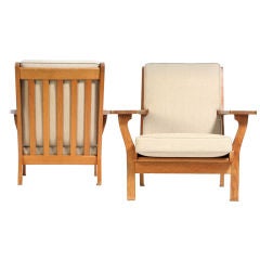 Retro Oak Adirondack Chairs by Hans Wegner