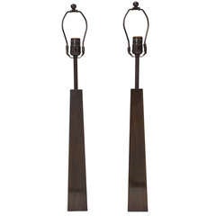 Tapering Bronze Table Lamps