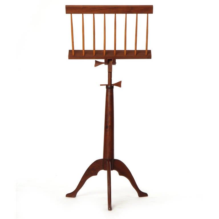 Hand-Crafted Walnut Music Stand In Good Condition For Sale In Sagaponack, NY