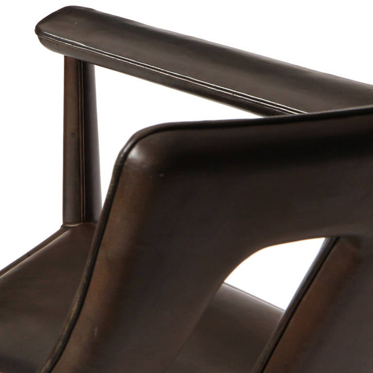 Leather Wrapped Armchair by Ludvig Pontopiddan For Sale at 1stdibs