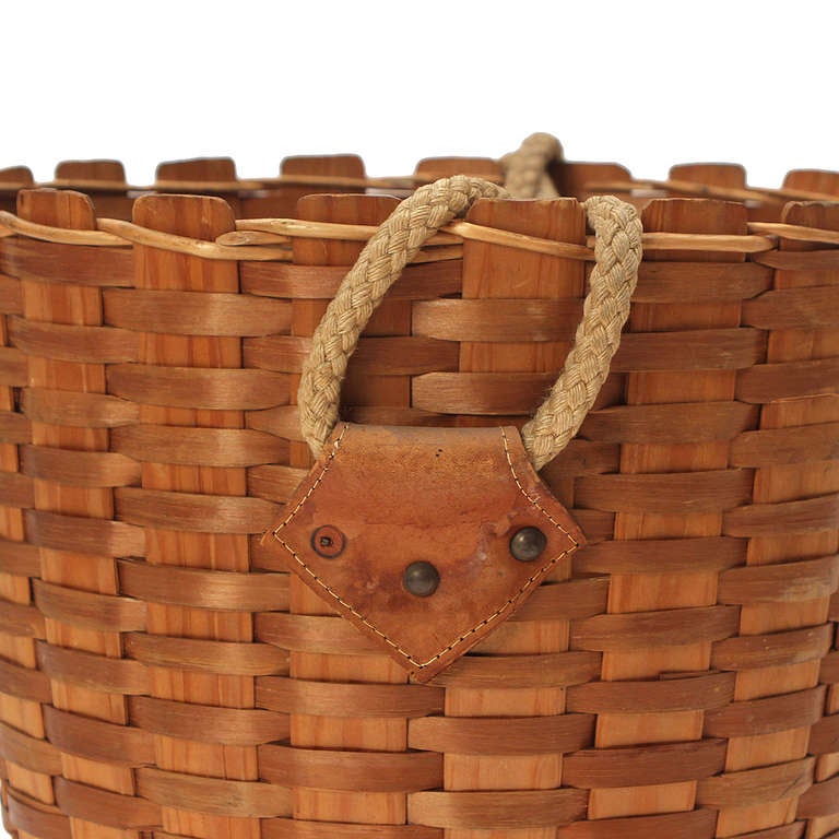 Folk Art Split Hickory Basket
