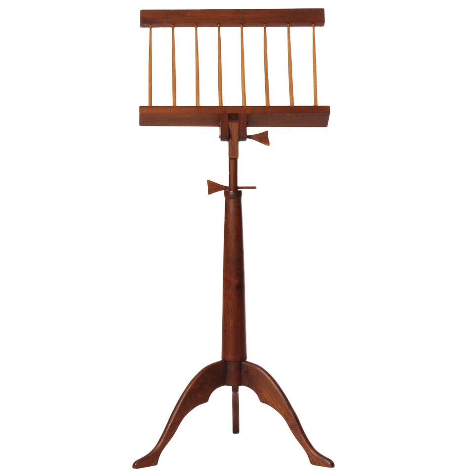 Hand-Crafted Walnut Music Stand For Sale