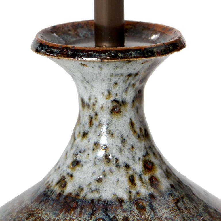 Speckled Ceramic Table Lamp In Excellent Condition In Sagaponack, NY