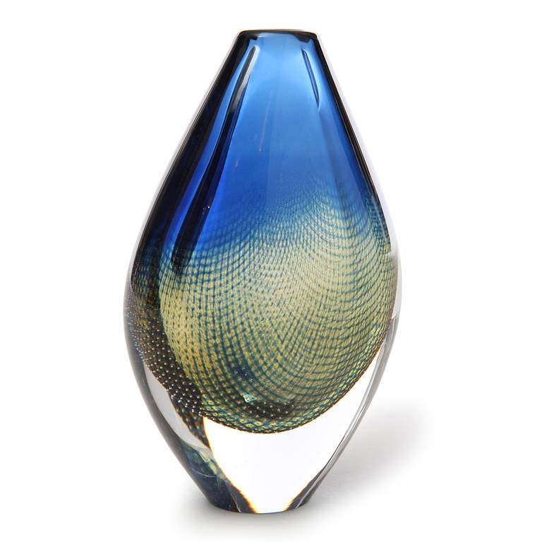 Kraka Glass Vase by Sven Palmqvist In Excellent Condition In Sagaponack, NY