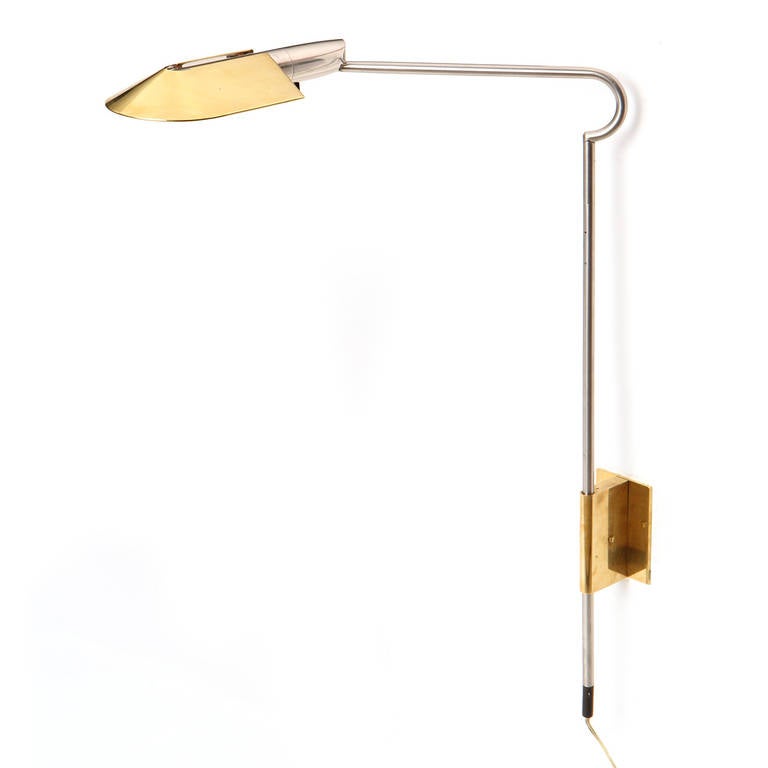 American Brass Adjustable Wall-Mounted Sconces by Cedric Hartman