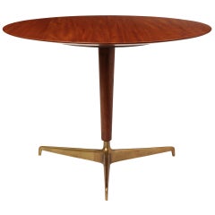 Center Table with Bronze Tripod Base Attributed to Fontana Arte