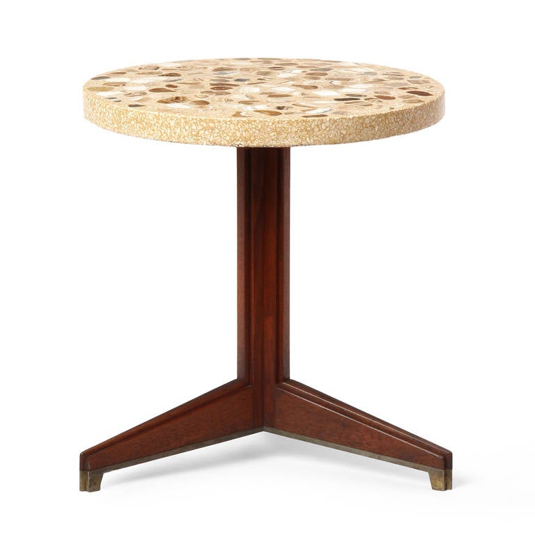 Mid-20th Century Stone Mosaic Table by Edward Wormley