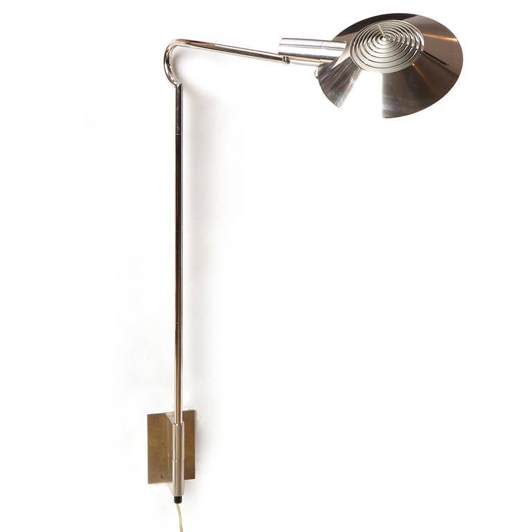 Mid-20th Century Adjustable Nickel Wall Sconces by Cedric Hartman