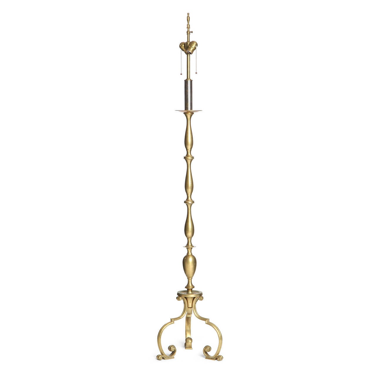 Mid-Century moderno Coppia di lampade da terra in bronzo a scorrimento dagli USA in vendita