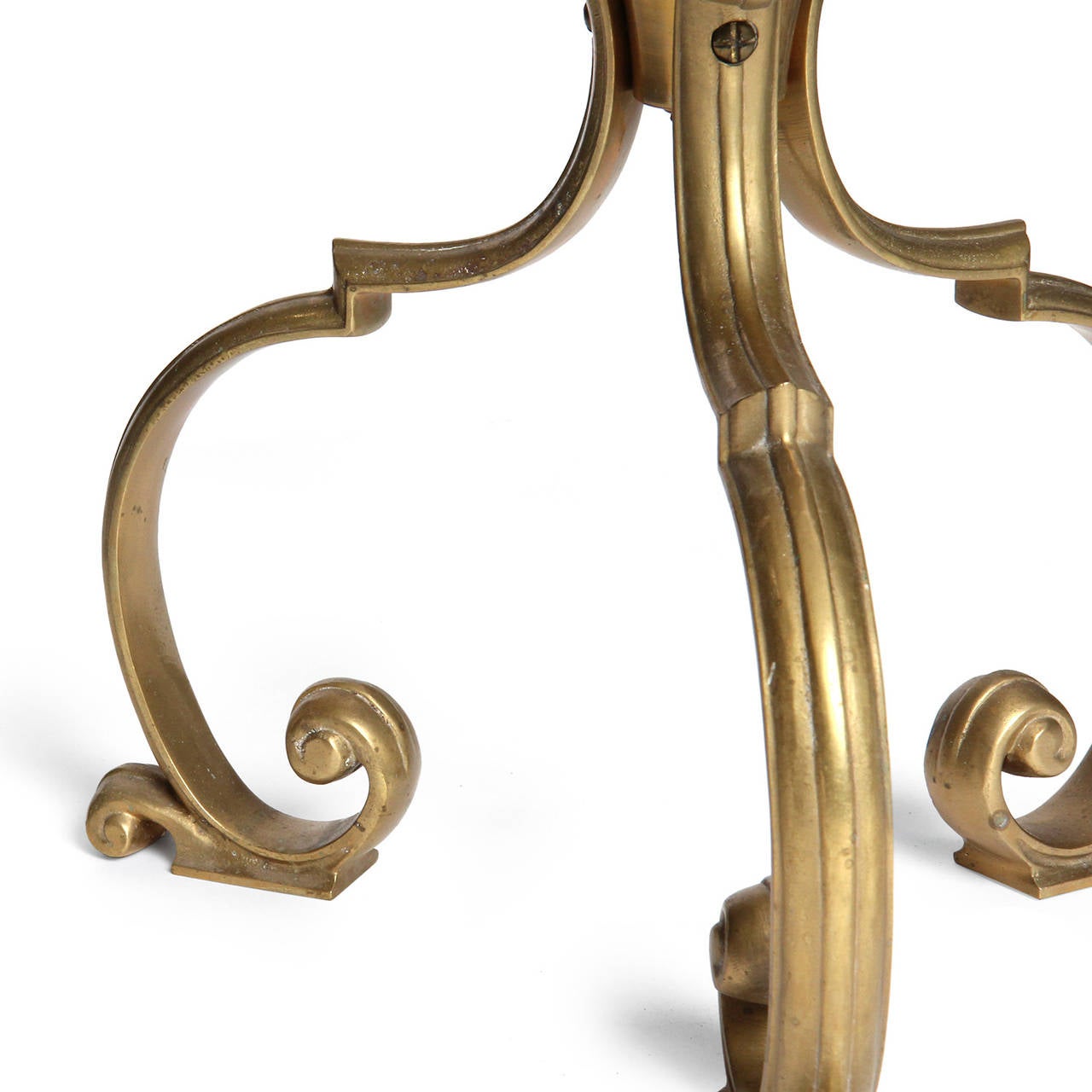 Pair of Scrolling Bronze Floor Lamps In Good Condition For Sale In Sagaponack, NY