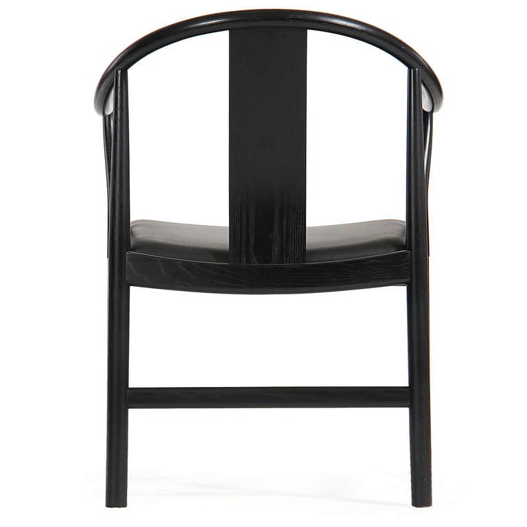 Black Lacquered Chinese Chair by Hans J. Wegner In Excellent Condition In Sagaponack, NY
