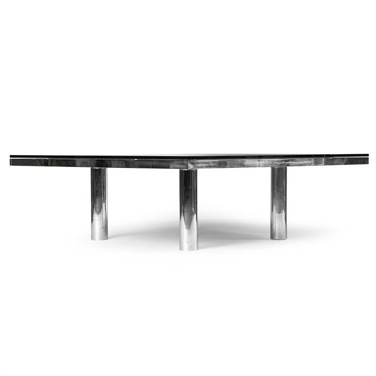 Late 20th Century 1970s Smoked Glass Low Table by Tobia Scarpa for Knoll For Sale