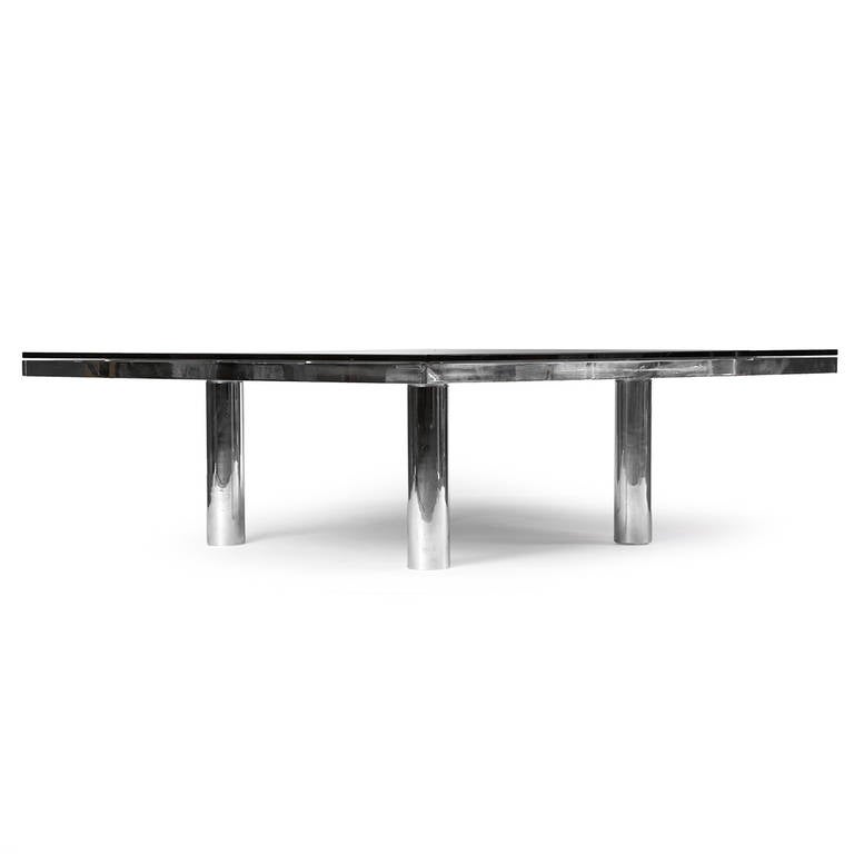 Fin du 20e siècle Table basse en verre fumé des années 1970 par Tobia Scarpa pour Knoll en vente