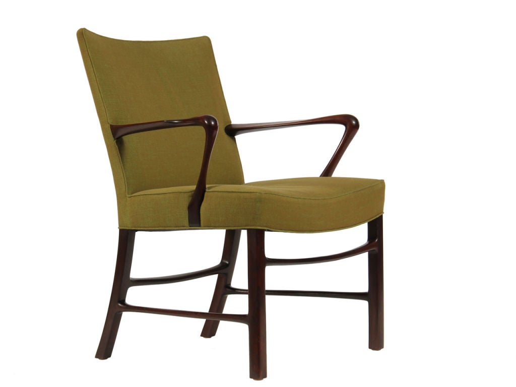 Danish pair of mahogany armchairs by Niels Henningsen