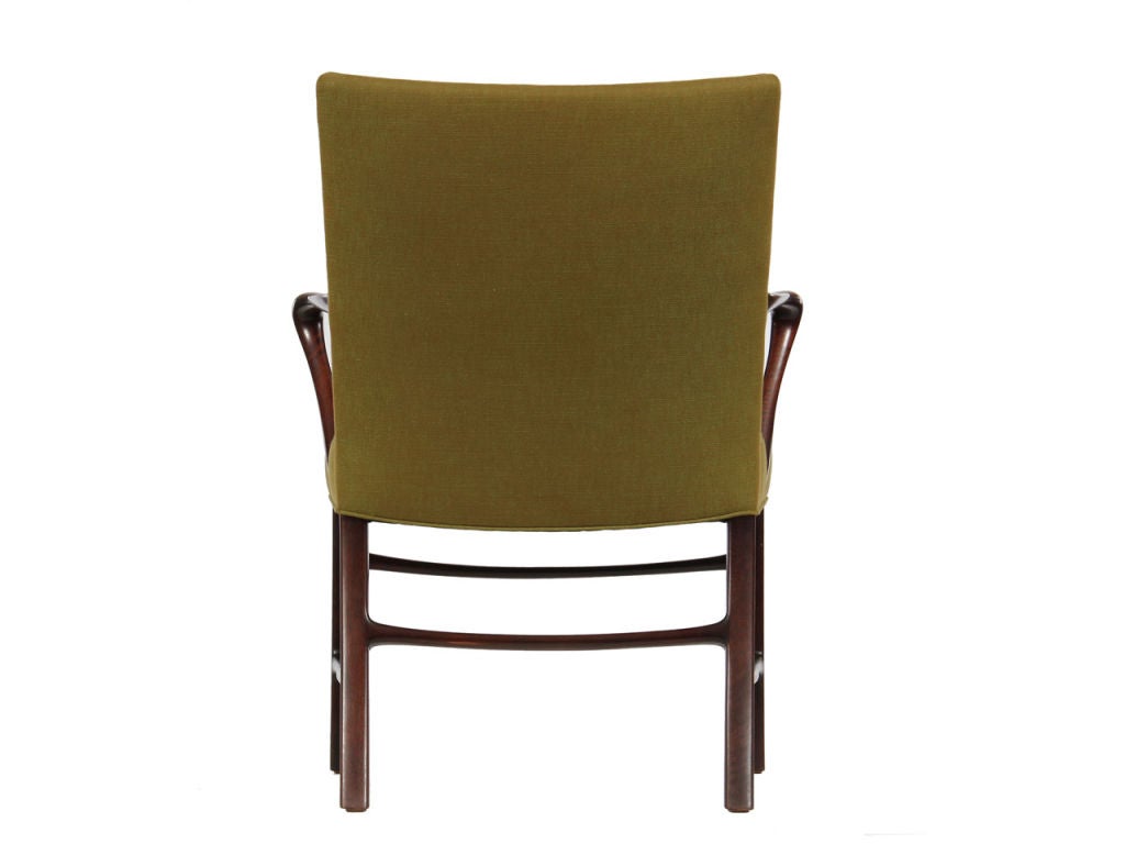 Mahogany pair of mahogany armchairs by Niels Henningsen