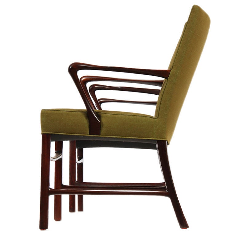 pair of mahogany armchairs by Niels Henningsen