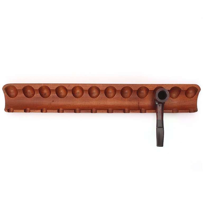 Carved Teak Pipe Rest In Good Condition For Sale In Sagaponack, NY