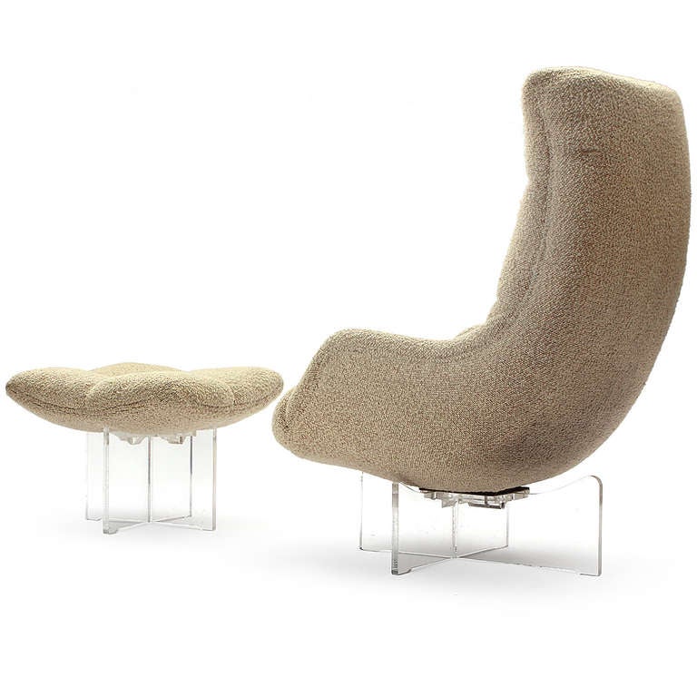 Mid-Century Modern Lounge Chair And Ottoman By Vladimir Kagan