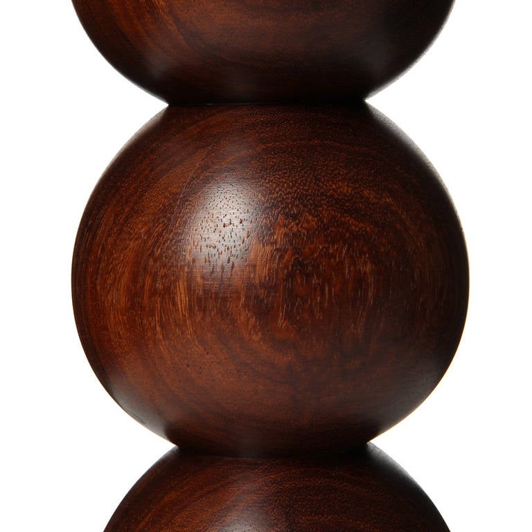 Mid-20th Century Stacked Sphere Walnut Table Lamps