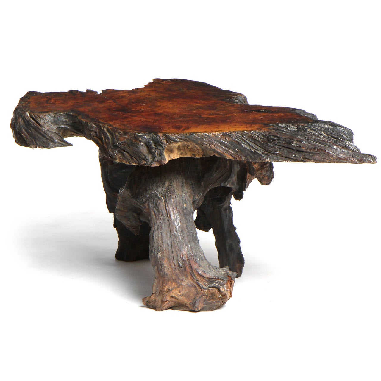 Mid-20th Century Organic Burl Rosewood Low Table For Sale