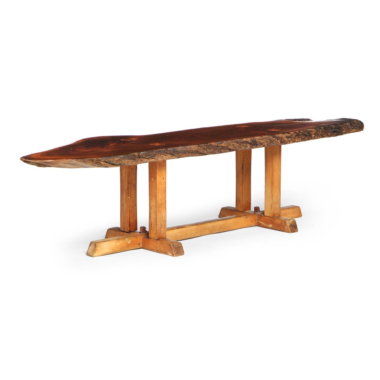 American Craftsman Table basse avec plateau à bord vif par Jeffrey Greene en vente