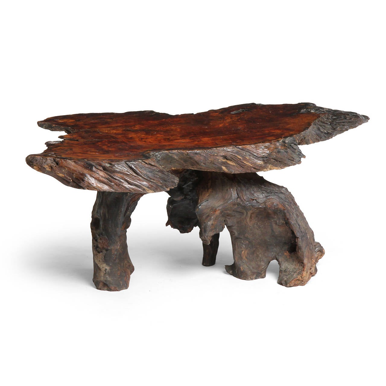 Organic Burl Rosewood Low Table For Sale 2