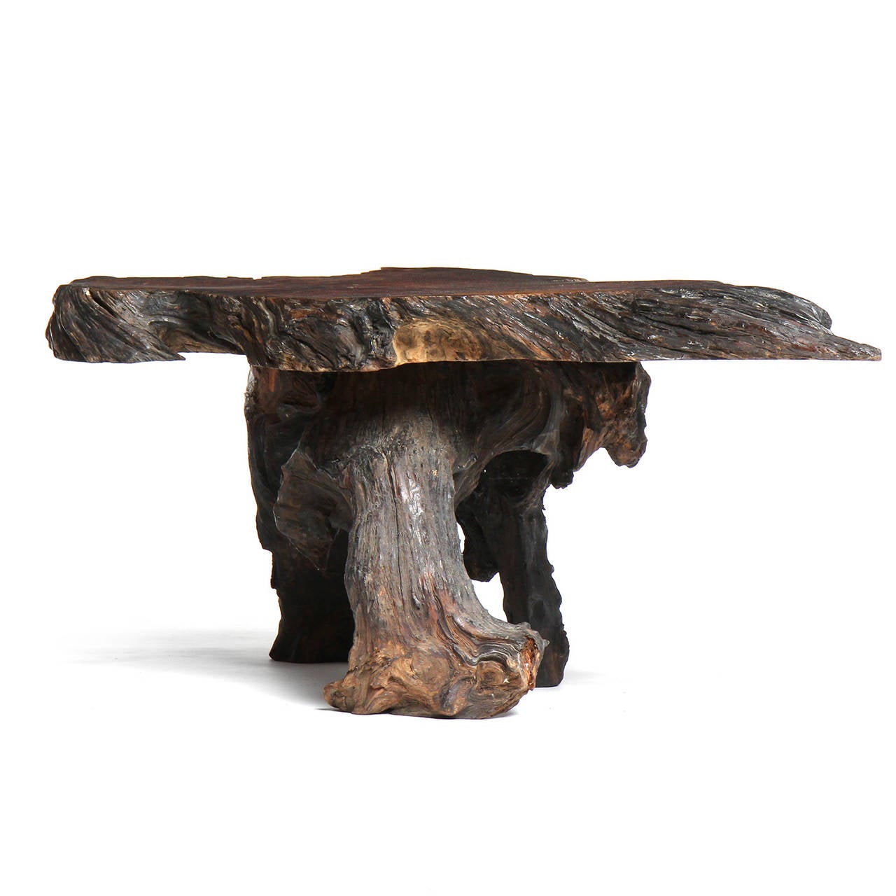 Organic Burl Rosewood Low Table In Good Condition For Sale In Sagaponack, NY