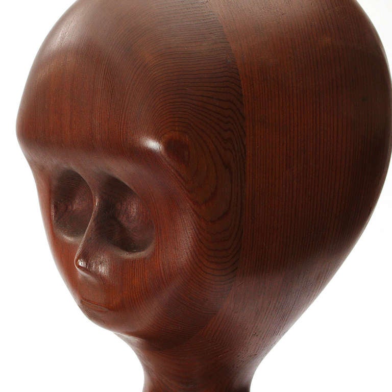 Carved Redwood Sculpture by Logan In Good Condition For Sale In Sagaponack, NY