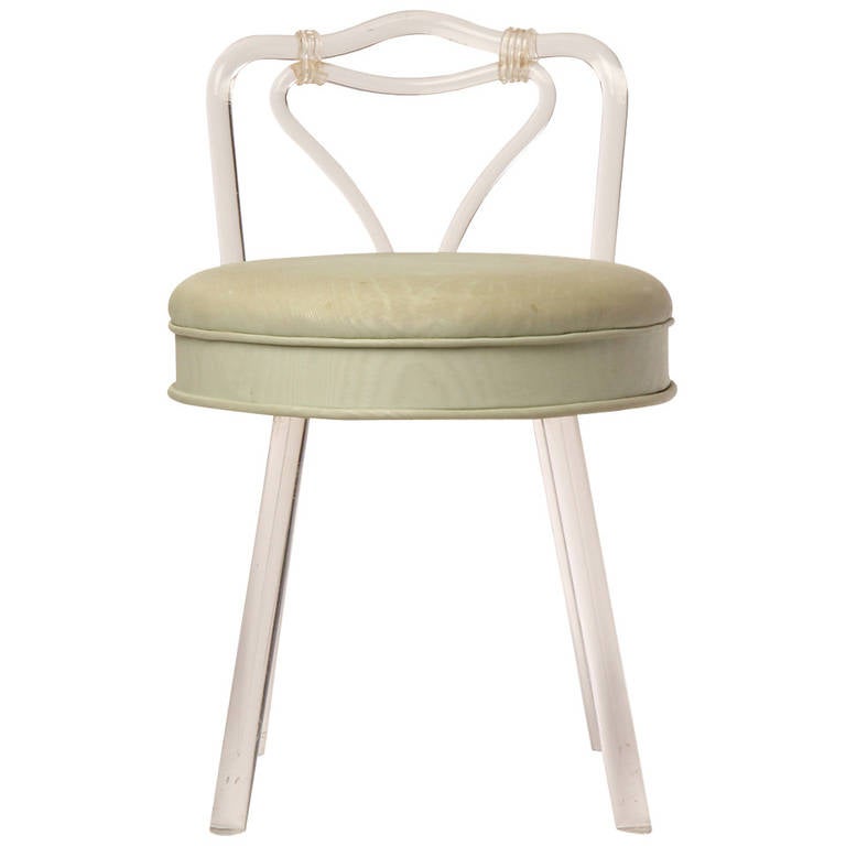 Lucite Vanity Stool For Sale at 1stdibs