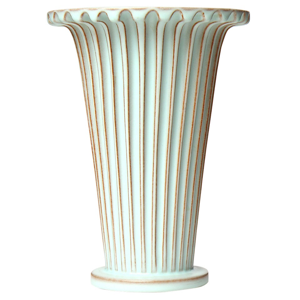 Fluted Neoclassical Vase by Christian Schollert