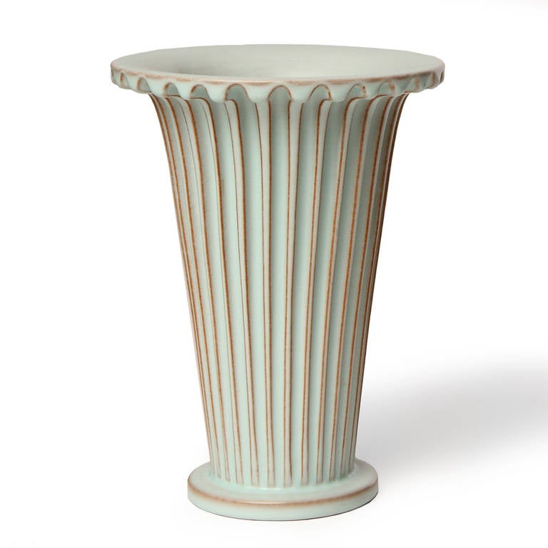 Fluted Neoclassical Vase by Christian Schollert at 1stDibs | schollert  keramik