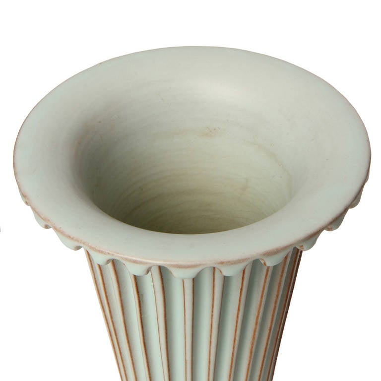 Danish Fluted Neoclassical Vase by Christian Schollert