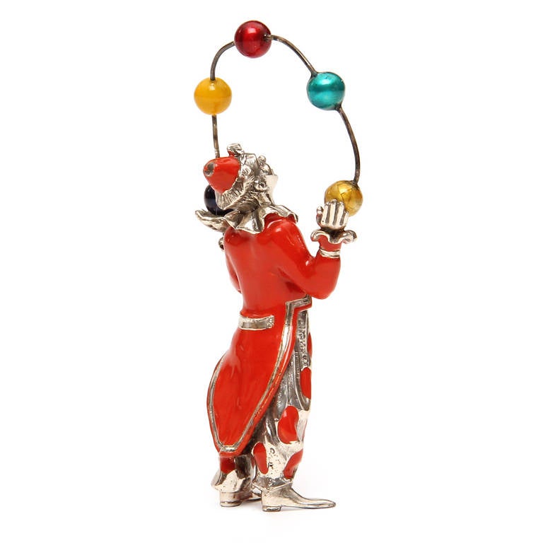Mid-20th Century Polychromed Juggler Figurine by Tiffany & Co.