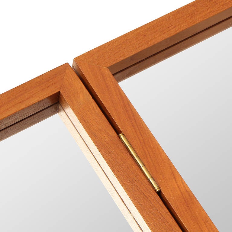 Mid-20th Century Danish Modern Teak Folding Mirror For Sale