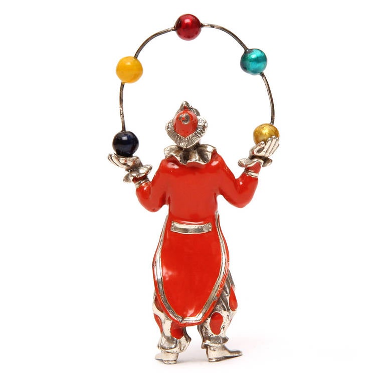 Polychromed Juggler Figurine by Tiffany & Co. In Good Condition In Sagaponack, NY