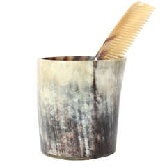 Vintage Cup and Comb in Horn by Carl Auböck