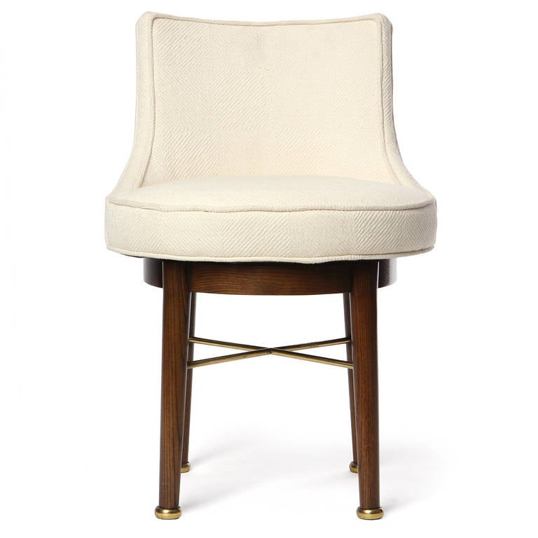 Mid-Century Modern Swiveling Vanity Chair by Edward Wormley