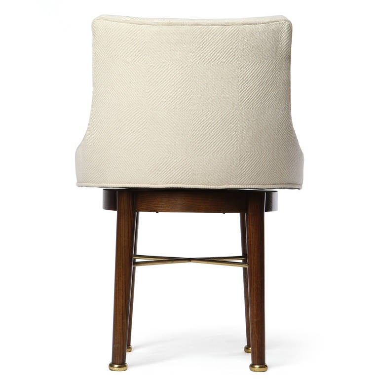Mahogany Swiveling Vanity Chair by Edward Wormley