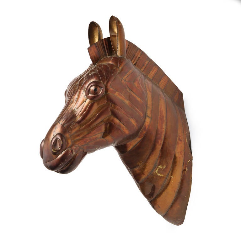 Messicano Scultura con testa di zebra di Sergio Bustamante in vendita