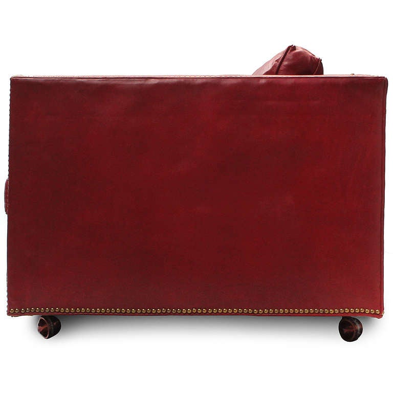 Mid-20th Century Red Leather Sofa