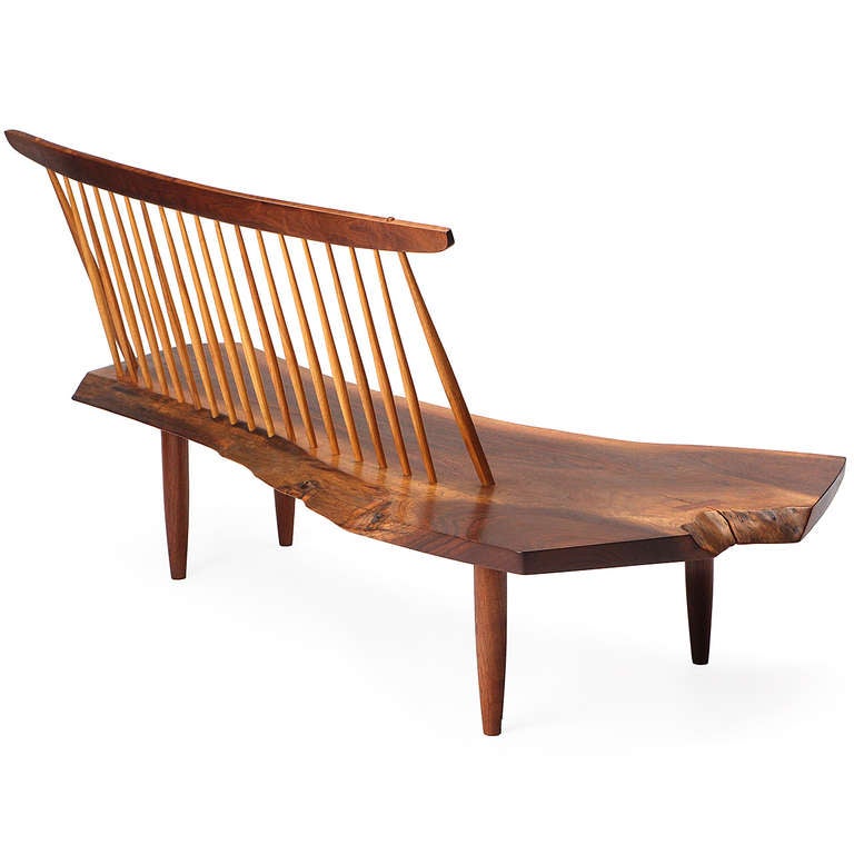 20th Century Superb Conoid Bench by George Nakashima
