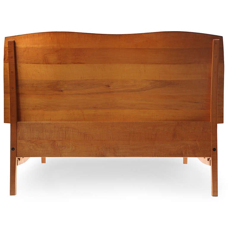 Curly Maple Queen Size Bed by Jere Osgood In Good Condition In Sagaponack, NY