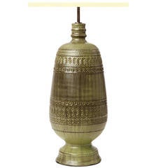 Embossed Italian Ceramic Table Lamp