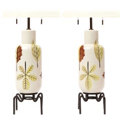 Pair of Foliate Table Lamps