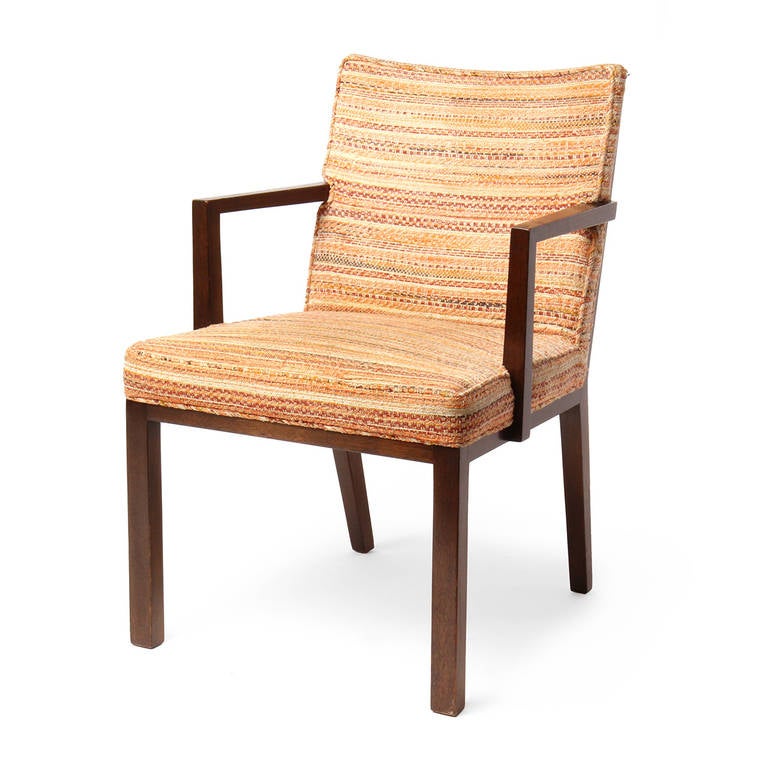 Mahogany Panel Back Dining Chairs by Edward Wormley For Sale