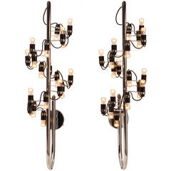 Pair of Early Wall Lights by Gino Sarfatti