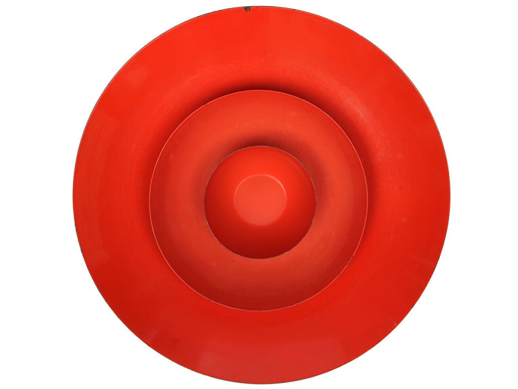 Red Enameled Steel Bowls In Excellent Condition In Sagaponack, NY